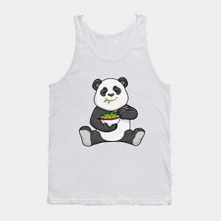 Panda as Vegetarian with Chopstick and Bowl Salad Tank Top